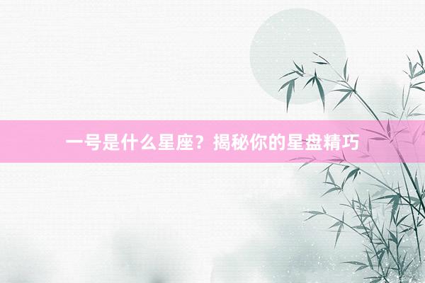 一号是什么星座？揭秘你的星盘精巧