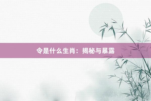 令是什么生肖：揭秘与暴露